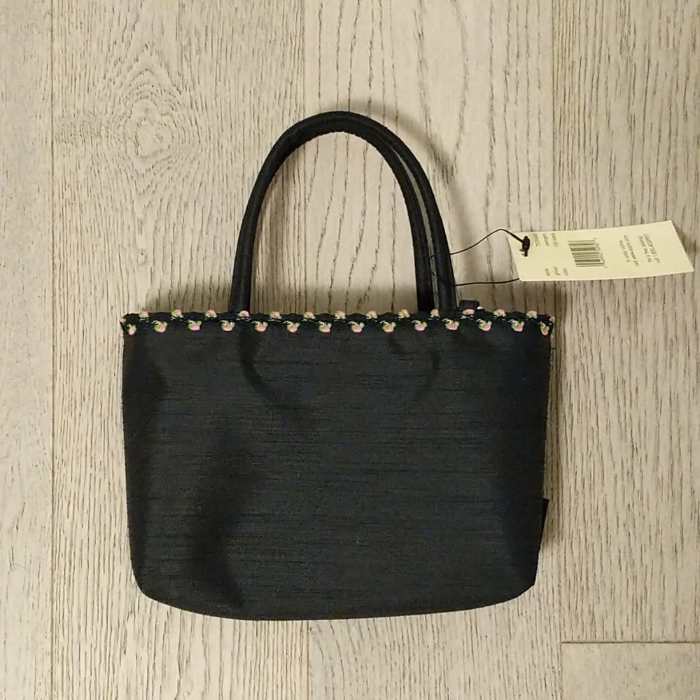 Esprit Black Mini Satchel Handbag with Detachable Shoulder Strap